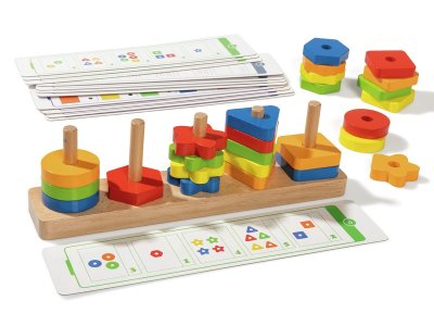 Zoom bild av Shapes and colours ABACUS In wood