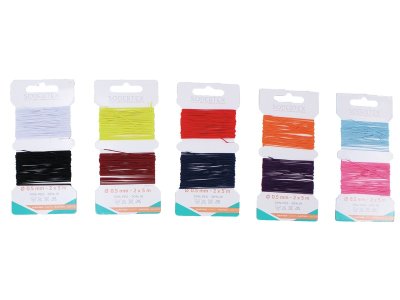 Zoom bild av REELS OF COLOURFUL ELASTIC THREAD