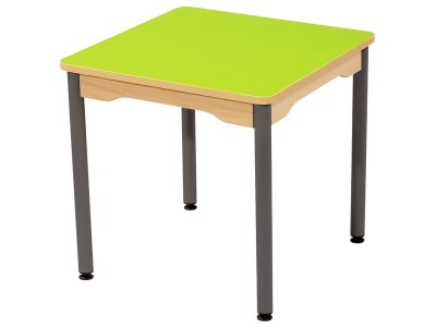 Zoom bild av LAMINATED TABLE TOP GREY METAL LEGS 60x60 cm square