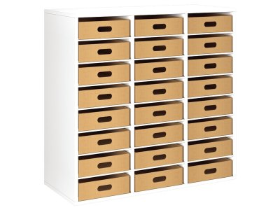 Zoom bild av MELAMINE COATED UNIT H: 102 cm - W: 105 cm 24 cardboard containe