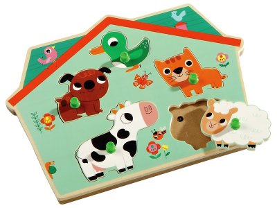 Zoom bild av LIFT OUT PUZZLE WITH SOUND FUNNY ANIMALS