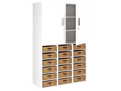Zoom bild av MELAMINE COATED CABINET H: 162 cm - L: 105 cm 18 baskets - 18 sh