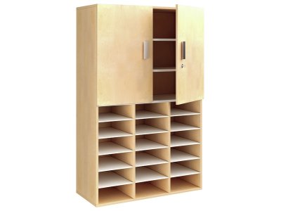 Zoom bild av MELAMINE COATED CABINET H: 162 cm - L: 105 cm Top doors, 18 shel