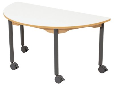 Zoom bild av DRY-WIPE TABLE TOP LEGS WITH CASTORS 120x60 cm semi-circle