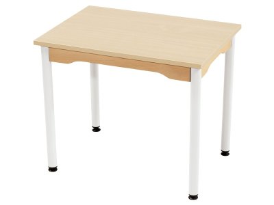 Zoom bild av MELAMINE TABLE TOP ? METAL LEGS ? 70x50 cm rectangle