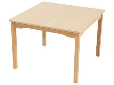 Zoom bild av MELAMINE TABLE TOP ? WOODEN LEGS ? 80x80 cm square