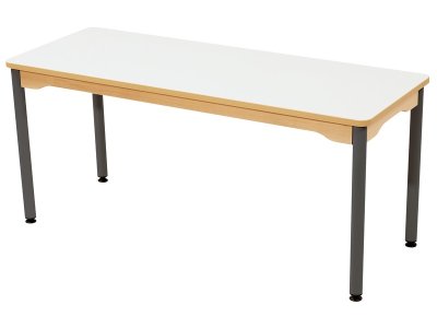 Zoom bild av LAMINATED TABLE TOP GREY METAL LEGS 130x50 cm rectangle