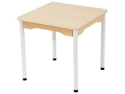 Zoom bild av LAMINATED TABLE TOP ? WHITE METAL LEGS ? 60x50cm rectangle - S3
