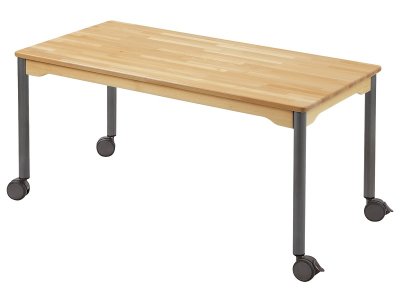 Zoom bild av SOLID BEECH TABLE LEGS WITH CASTORS 120x60 cm rectangle T5