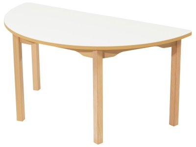 Zoom bild av WIPE-CLEAN TABLE TOP WOODEN LEGS 120x60 cm semi-circle