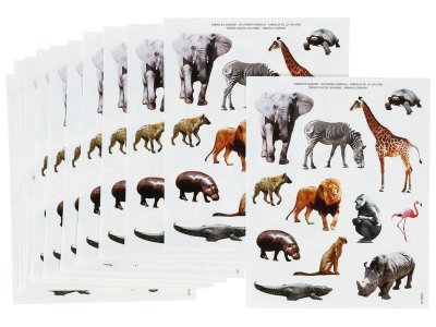 Zoom bild av REALISTIC SILHOUETTE STICKERS Safari animals