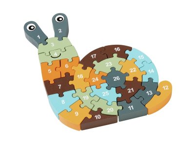 Zoom bild av Snail NUMBERS AND LETTERS PUZZLE