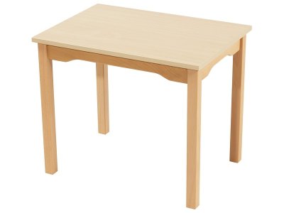 Zoom bild av MELAMINE TABLE TOP ? WOODEN LEGS ? 70x50 cm rectangle
