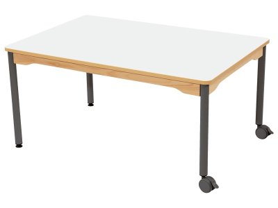 Zoom bild av LAMINATED TABLE TOP METAL LEGS WITH CASTORS 120x80 cm rectangl