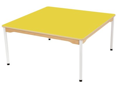 Zoom bild av LAMINATED TABLE TOP WHITE METAL LEGS 120x120 cm square
