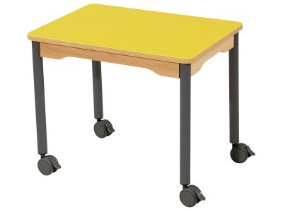Zoom bild av LAMINATED TABLE TOP LEGS WITH CASTORS 70x50 cm rectangle
