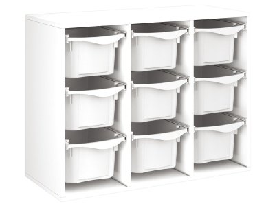 Zoom bild av MELAMINE CABINET H: 81 cm - L: 105 cm 9 plastic containers on ra