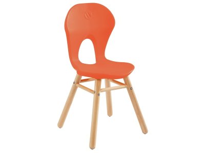 Zoom bild av Easy SHELL CHAIR with 4 wooden legs T4