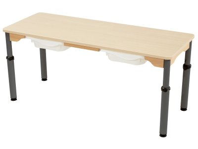 Zoom bild av LAMINATED TABLE TOP WITH TRAYS HEIGHT-ADJUSTABLE 130x50 cm rec