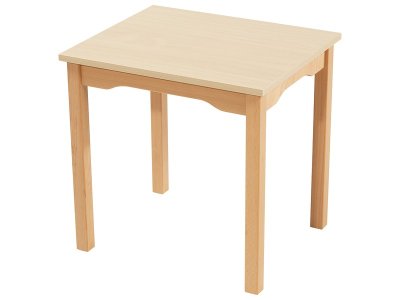 Zoom bild av MELAMINE TABLE TOP ? WOODEN LEGS ? 60x50 cm rectangle