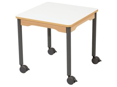 Zoom bild av WIPE-CLEAN TABLE TOP LEGS WITH CASTORS 60x60 cm square