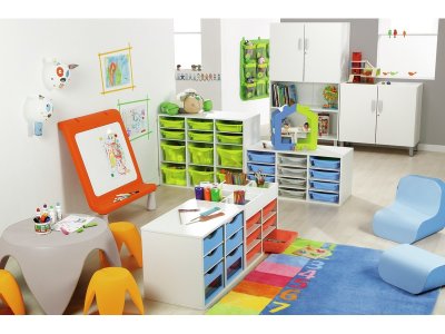 Zoom bild av MELAMINE CABINET H: 81 cm - L: 105 cm 12 trays on rails