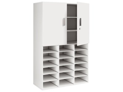 Zoom bild av MELAMINE COATED CABINET H: 162 cm - L: 105 cm Top doors, 18 shel