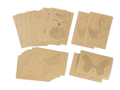 Zoom bild av Animals KRAFT EMBROIDERY CARDS
