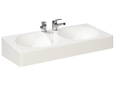 Zoom bild av WALL-MOUNTED SOLID SURFACE WASHBASIN DOUBLE