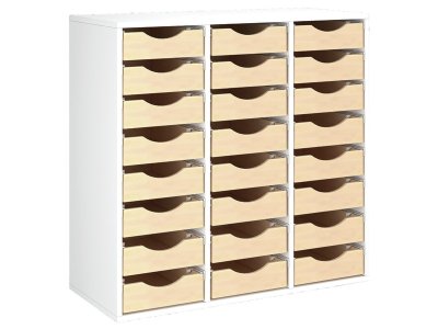 Zoom bild av MELAMINE CABINET H: 102 cm - L: 105 cm 24 wooden trays on rails