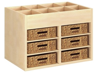 Zoom bild av MELAMINE COATED CABINET H: 51 cm - L: 70.5 cm 6 baskets 4 shelv