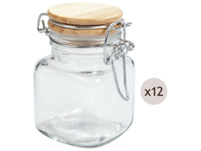 Zoom bild av MINI JARS WITH WOODEN LIDS TO DECORATE Squares