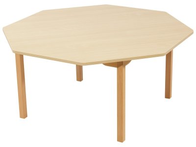 Zoom bild av MELAMINE TABLE TOP ? WOODEN LEGS ? Ø 120 cm octagon.