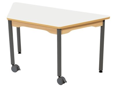 Zoom bild av LAMINATED TABLE TOP METAL LEGS WITH CASTORS trapezium