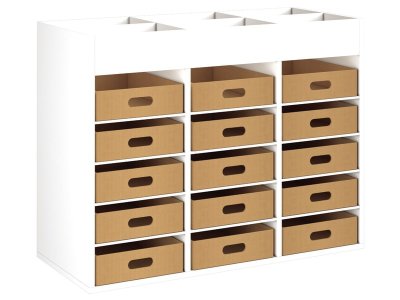 Zoom bild av MELAMINE CABINET H: 81 cm - L: 105 cm 15 cardboard containers -