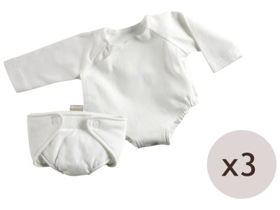 Zoom bild av MAXI PACK OF 3 BODYSUITS AND 3 NAPPIES FOR DOLLS size 1