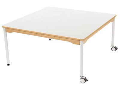 Zoom bild av LAMINATED TABLE TOP METAL LEGS WITH CASTORS 120x120 cm square