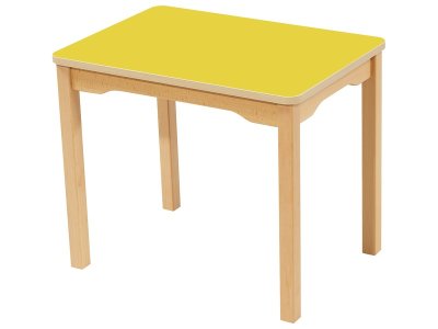 Zoom bild av LAMINATED TABLE TOP WOODEN LEGS 70x50 cm rectangle