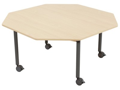 Zoom bild av MELAMINE TABLE TOP LEGS WITH CASTORS Ø 120 cm octagon