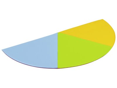 Zoom bild av TRI-COLOURED DOUBLE SIDED SEMI CIRCULAR MAT
