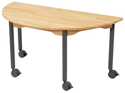 Zoom bild av NATURE SOLID BEECH TABLE LEGS WITH CASTORS 120x60 cm semi-circ
