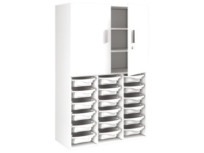 Zoom bild av MELAMINE CABINET H: 162 cm - L: 105 cm High doors 18 trays on r