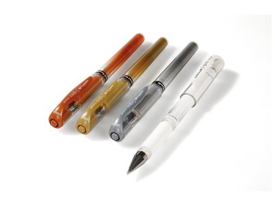 Zoom bild av FANCY ROLLERBALL PENS White, silver, bronze and gold.