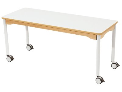 Zoom bild av LAMINATED TABLE TOP LEGS WITH CASTORS 130x50 cm rectangle