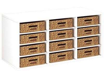 Zoom bild av MELAMINE CABINET H: 51 cm - L: 105 cm 12 baskets 9 shelves