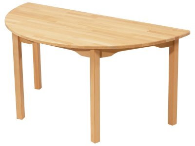 Zoom bild av SOLID BEECH TABLE WOODEN LEGS 120x60 cm semi-circle T4