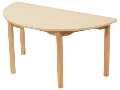 Zoom bild av LAMINATED TABLE TOP WOODEN LEGS 120x60 cm semi-circle