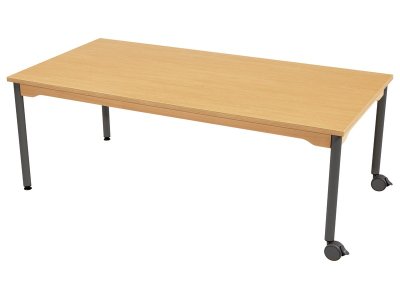 Zoom bild av NOISE-REDUCING TABLE METAL LEGS AND CASTORS 160x80 cm rectangl