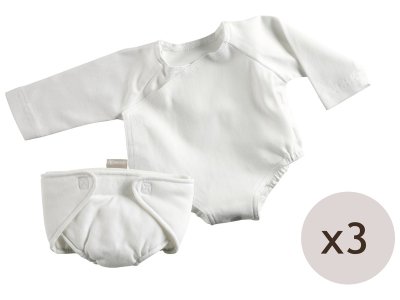 Zoom bild av MAXI PACK OF 3 BODYSUITS AND 3 NAPPIES FOR DOLLS Size 2