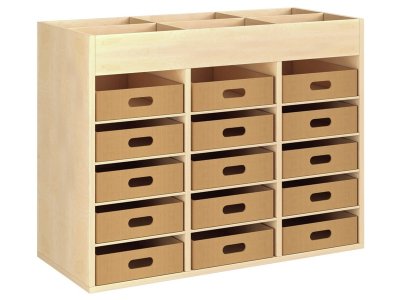 Zoom bild av MELAMINE CABINET H: 81 cm - L: 105 cm 15 cardboard containers -